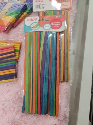 Lote palos manualidades colores varios