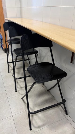 3 Taburetes Altos Cocina Madera y Metal. Recoger