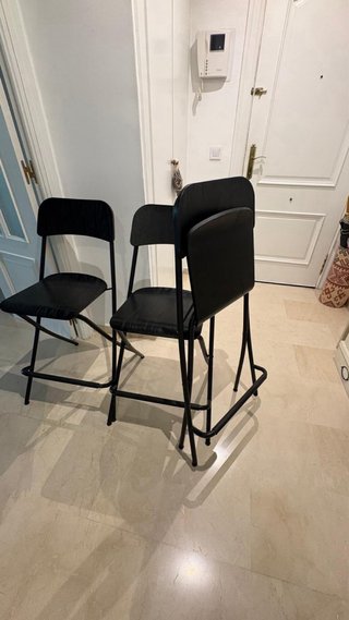 3 Taburetes Altos Cocina Madera y Metal. Recoger