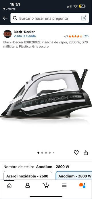 Plancha de Vapor Black & Decker 2800W