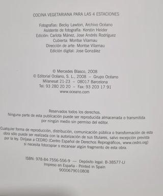 Libro de cocina vegetariana de Mercedes Blasco