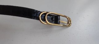 Cintura Vintage Pelle Cobra Nera Oro