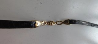 Cintura Vintage Pelle Cobra Nera Oro