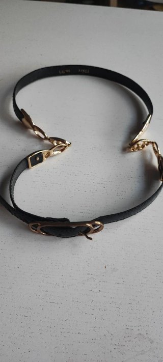 Cintura Vintage Pelle Cobra Nera Oro