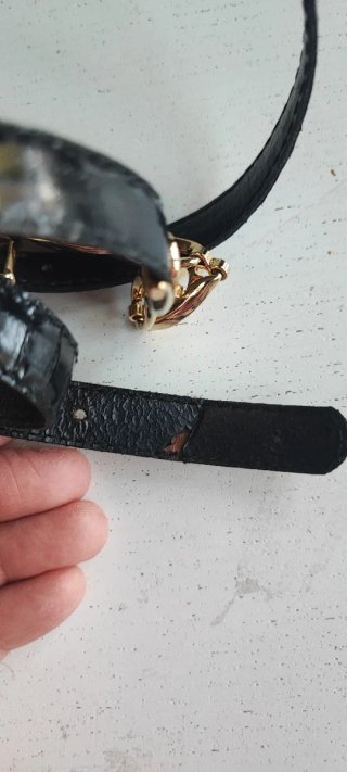 Cintura Vintage Pelle Cobra Nera Oro
