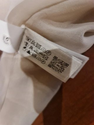 Falda recta de pedrería beige talla XL