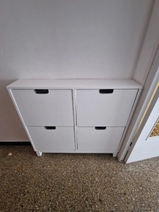 Zapatero blanco estrecho moderno gran capacidad