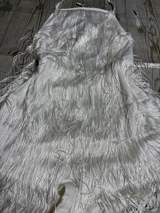 Abito corto con frange bianco taglia M
