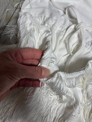 Abito corto con frange bianco taglia M