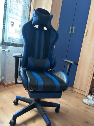 Silla Gaming Azul y Negra
