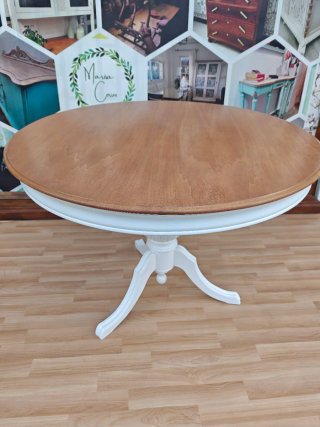 Mesa redonda vintage madera