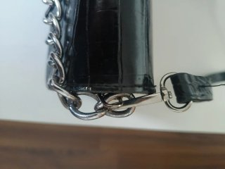 Bolso negro efecto piel cocodrilo