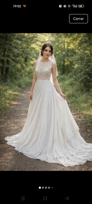 Vestido de novia cola talla 38