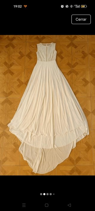 Vestido de novia cola talla 38