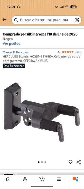 Soporte Pared HERCULES Guitarra
