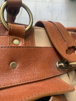 Borsa a mano Burberry beige e marrone