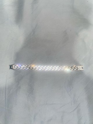 Pulsera Cadena Diamantes Plata