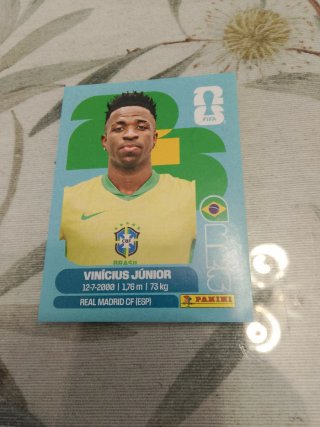 Cromo Mundial Vinícius Júnior Brasil Panini
