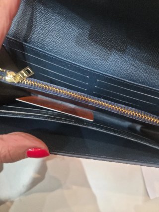 Bolsa de piel Hermes azul y dorada