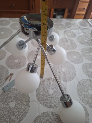 Lámpara de techo cromada con 6 luces LED
