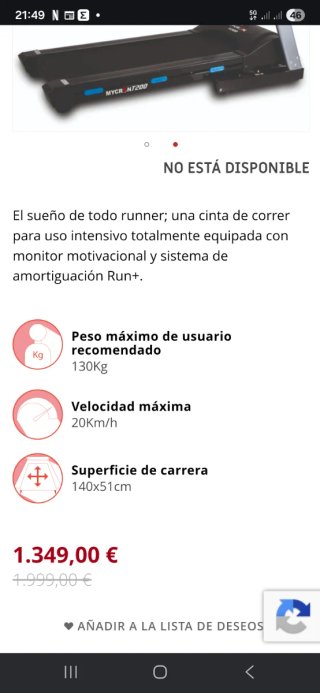 Cinta de correr BH Fitness Mycron T200.