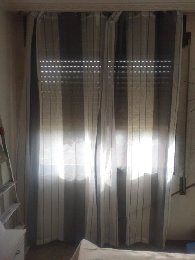 Cortinas Rayas Transparente 140x260 blnc gri