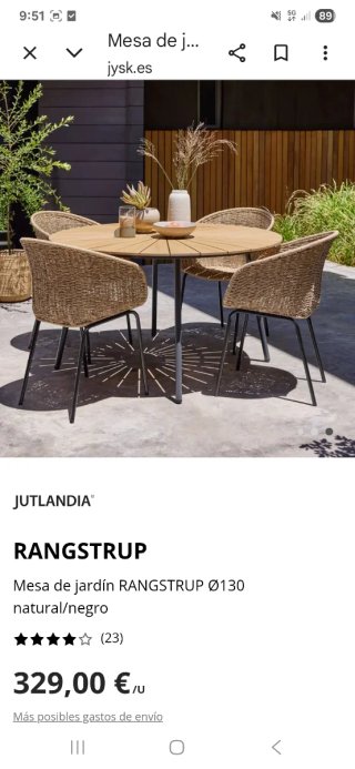 Nueva. Mesa terraza jardin