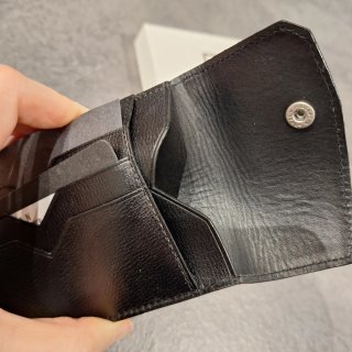 Valextra Portafoglio Grip Nero con Bottone