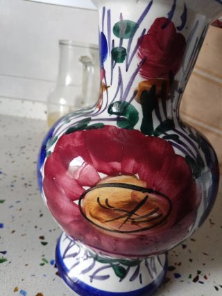 Jarrón de cerámica pintado a mano 26 altura