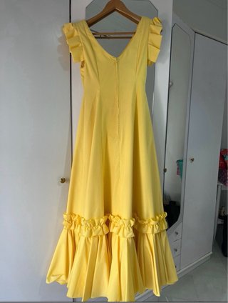 Traje de flamenca amarillo talla única