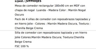 Mesa comedor madera y 2 sillas Sklum