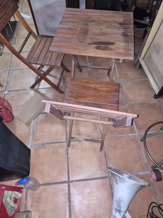 Mesa y Sillas Plegables Madera IKEA