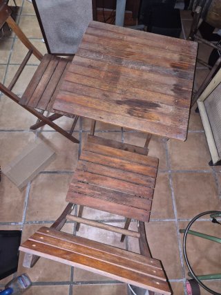Mesa y Sillas Plegables Madera IKEA