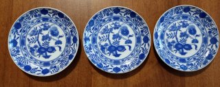 Set 3 piattini blu e bianchi