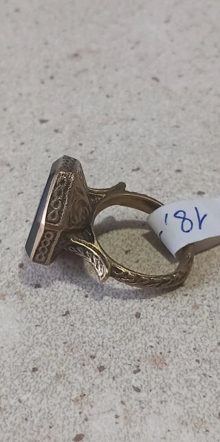 Anello sigillo afghano nero oro 18,1 mm