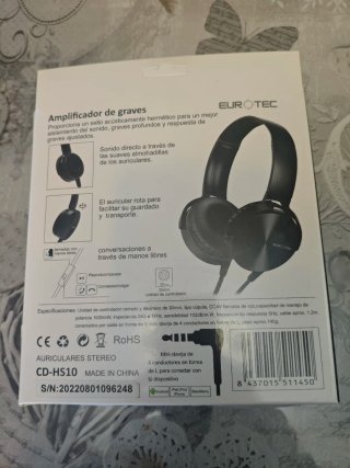Auriculares Stereo EUROTEC CD-HS10 Negro