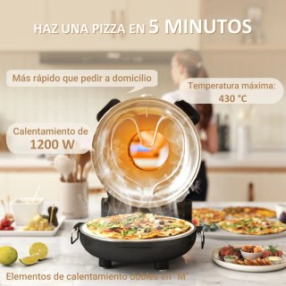 Forno per pizza 30 cm 1200w fino a 450 gradi