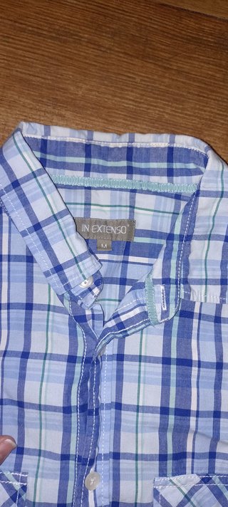 Camisa cuadros azul y blanco Talla S