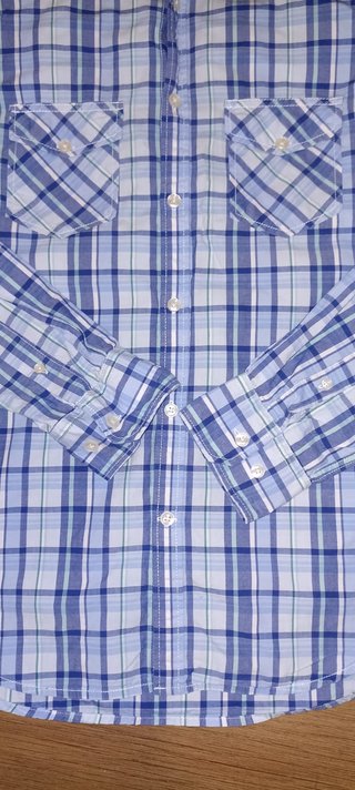 Camisa cuadros azul y blanco Talla S