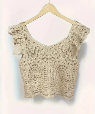 Cárdigan beige crochet