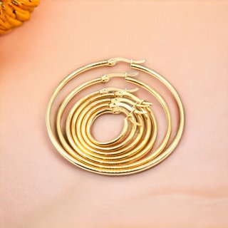Aros 5 cm. diámetro plateados o dorados de acero.
