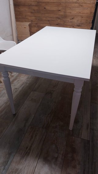 Mesa de comedor blanca abatible