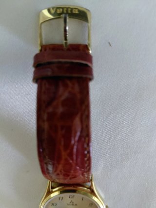 Orologio Vetta Placcato Oro Cinturino Rosso