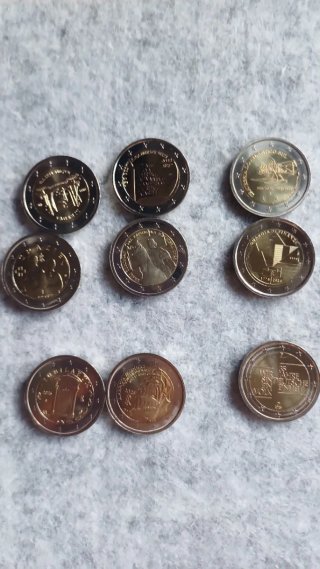 Lote 9 monedas conmemorativas