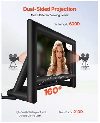 Schermo Cinema Gonfiabile Vevor 20ft