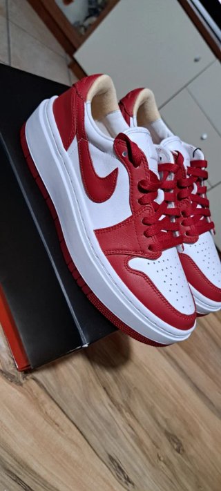 Scarpe Nike Air Jordan Donna Platform Rosse Bianch