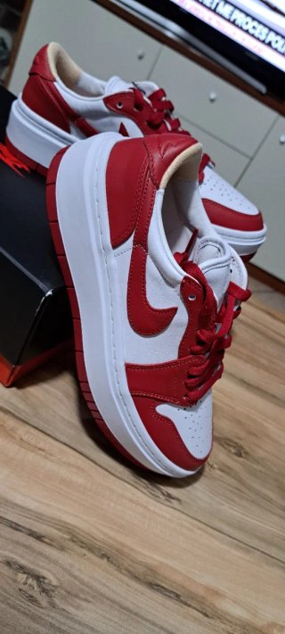Scarpe Nike Air Jordan Donna Platform Rosse Bianch