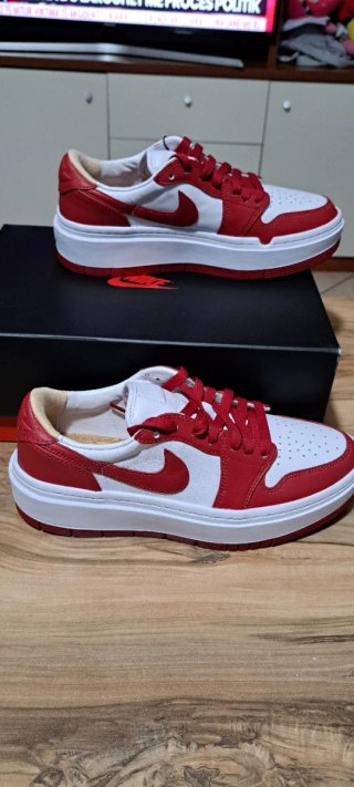Scarpe Nike Air Jordan Donna Platform Rosse Bianch