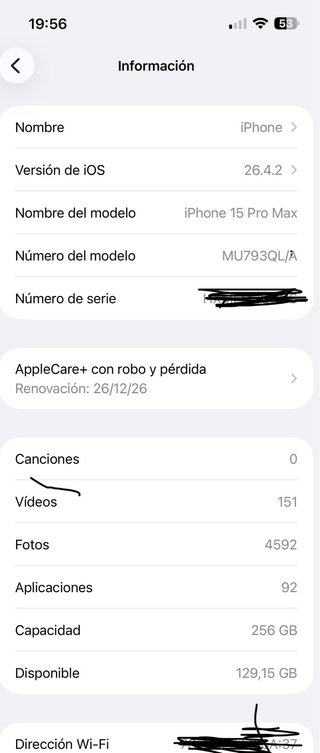 iPhone 15 pro max plata 256