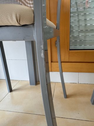Sillas de cocina metal beige y gris